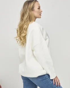 Royalfashion Bluza damska z napisem w kolorze białym