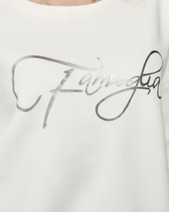 Royalfashion Bluza damska z napisem w kolorze białym