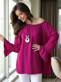 Royalfashion Bluzka damska a'la hiszpanka z falbankami