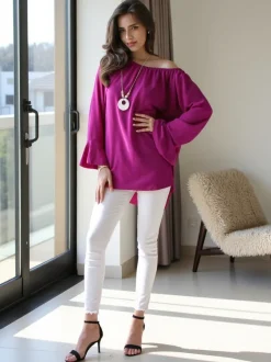 Royalfashion Bluzka damska a'la hiszpanka z falbankami