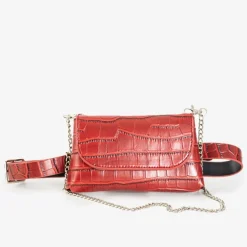 Royalfashion Bordowa torebka typu nerka a'la skóra węża