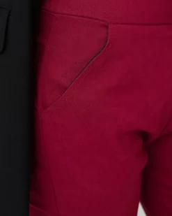 Royalfashion Bordowe damskie ocieplane spodnie typu tregginsy PLUS SIZE