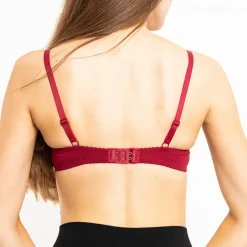 Royalfashion Bordowy damski biustonosz koronkowy