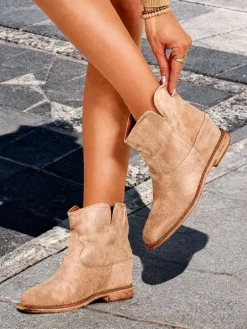 Royalfashion Botki a'la kowbojki na krytym koturnie Blueston