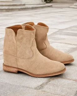 Royalfashion Botki a'la kowbojki na krytym koturnie Blueston