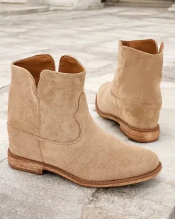 Royalfashion Botki a'la kowbojki na krytym koturnie Blueston