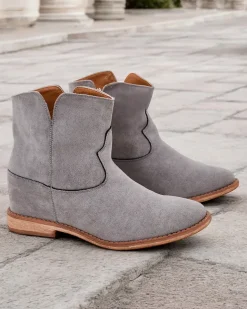 Royalfashion Botki a'la kowbojki na krytym koturnie Blueston