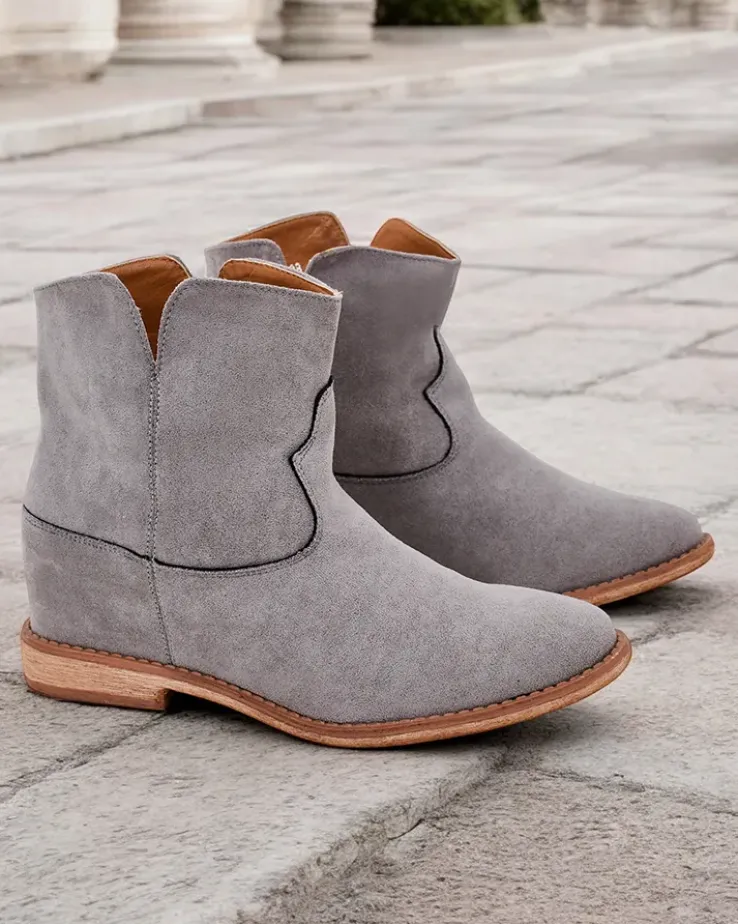 Royalfashion Botki a'la kowbojki na krytym koturnie Blueston