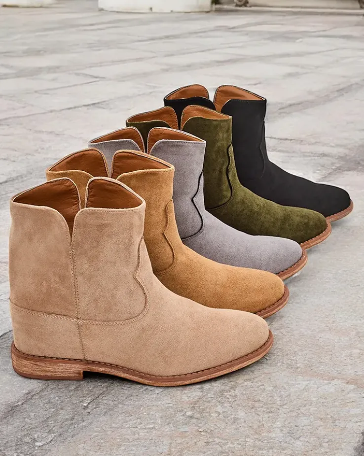 Royalfashion Botki a'la kowbojki na krytym koturnie Blueston