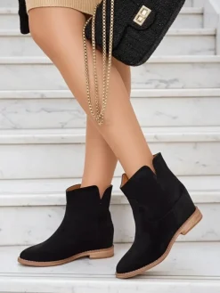 Royalfashion Botki a'la kowbojki na krytym koturnie Blueston