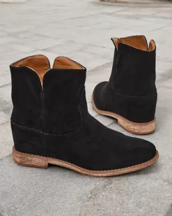 Royalfashion Botki a'la kowbojki na krytym koturnie Blueston