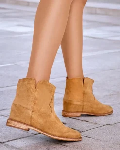 Royalfashion Botki a'la kowbojki na krytym koturnie Blueston