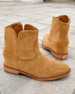 Royalfashion Botki a'la kowbojki na krytym koturnie Blueston