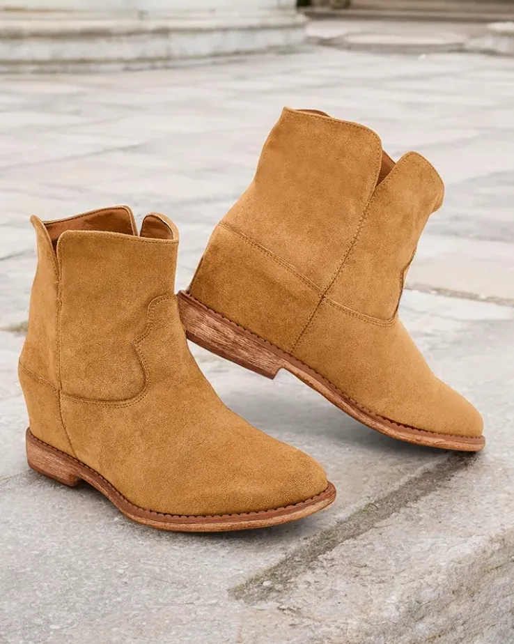 Royalfashion Botki a'la kowbojki na krytym koturnie Blueston