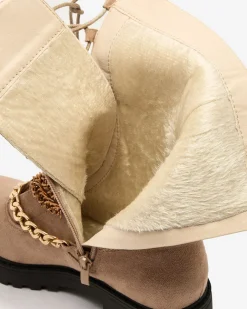 Royalfashion Botki damskie typu workery w kolorze jasnobrązowym Goserre