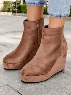 Royalfashion Botki damskie na koturnie Sieffa