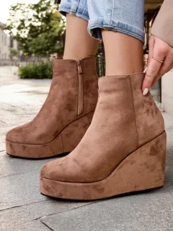 Royalfashion Botki damskie na koturnie Sieffa