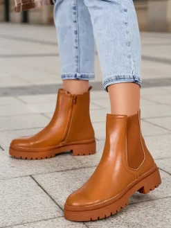 Royalfashion Botki damskie eko skórzane Dovivas