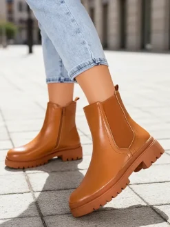 Royalfashion Botki damskie eko skórzane Dovivas