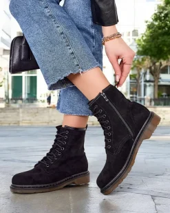 Royalfashion Botki damskie sznurowane Rullo