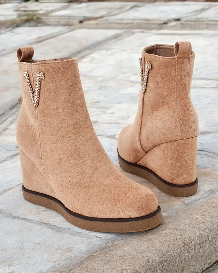 Royalfashion Botki damskie na koturnie Nerias