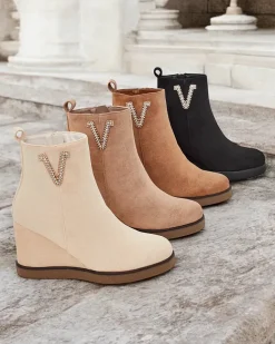 Royalfashion Botki damskie na koturnie Nerias