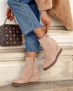 Royalfashion Botki damskie na koturnie Serda