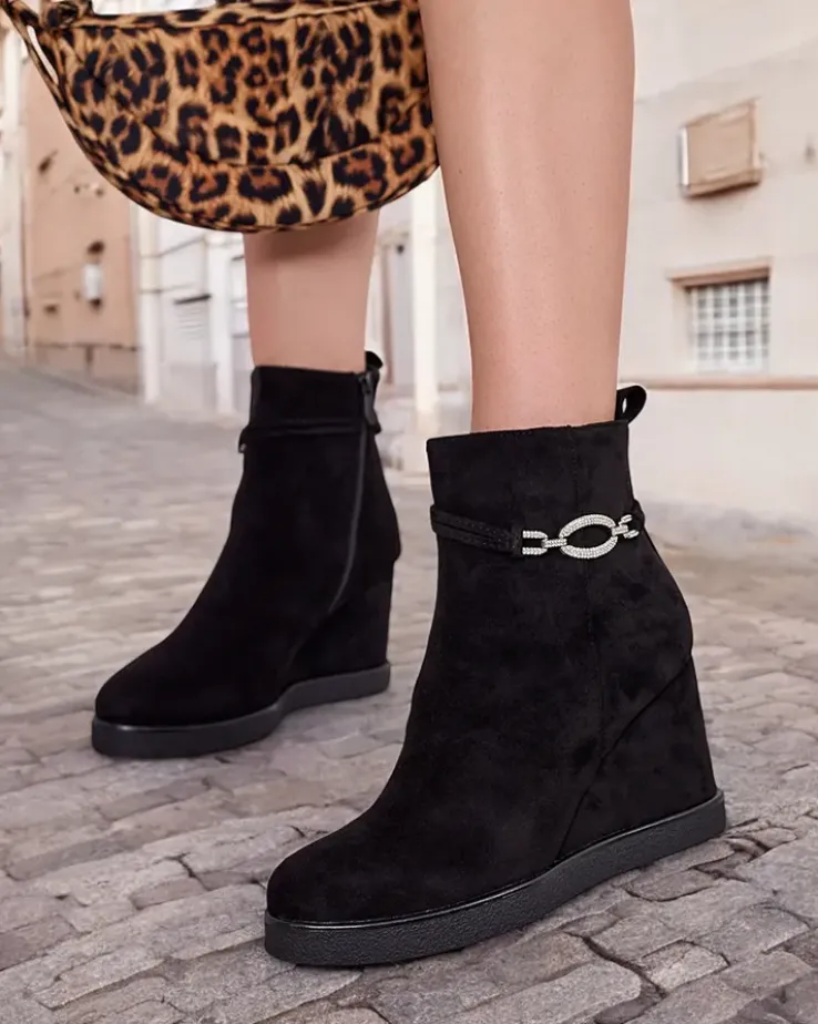 Royalfashion Botki damskie na koturnie Nerri