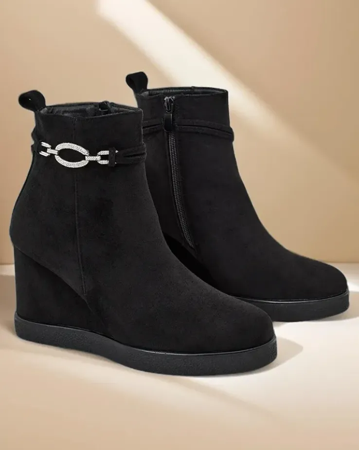 Royalfashion Botki damskie na koturnie Nerri