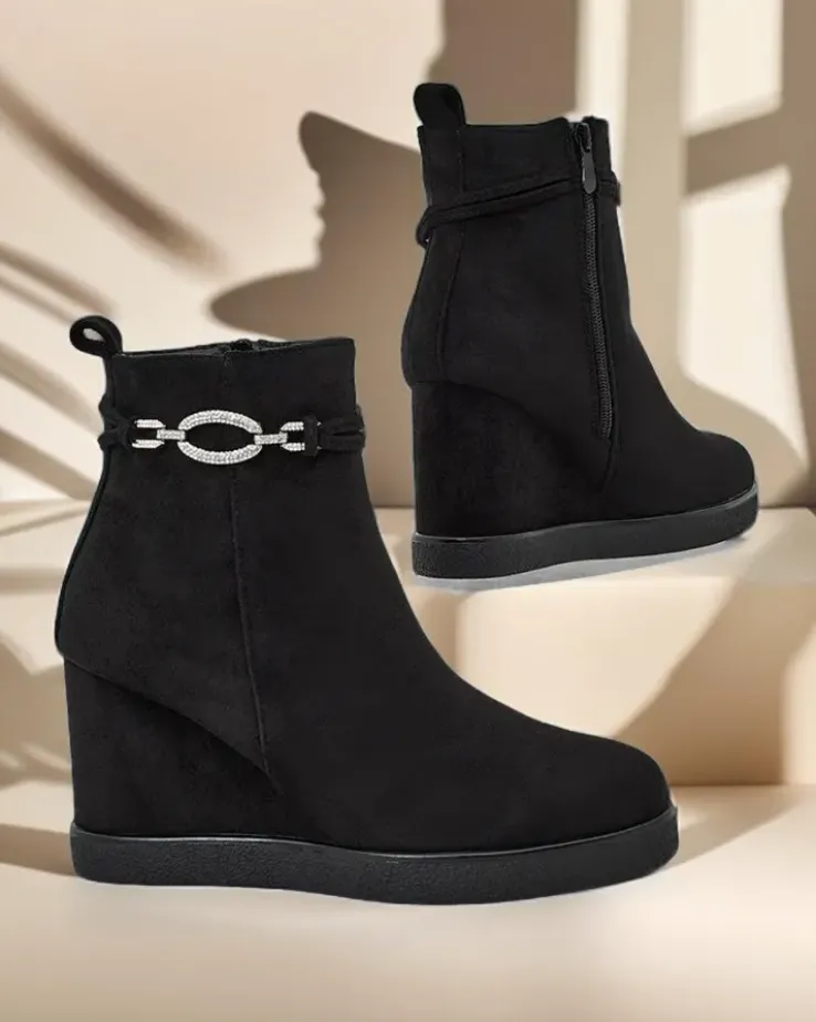 Royalfashion Botki damskie na koturnie Nerri