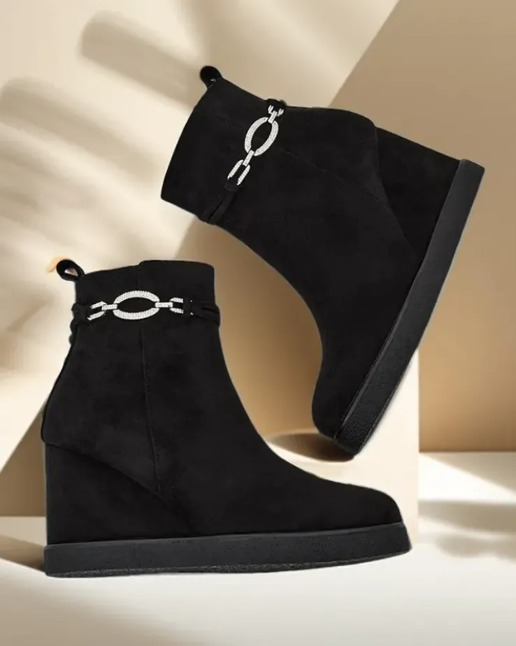 Royalfashion Botki damskie na koturnie Nerri