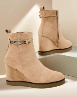 Royalfashion Botki damskie na koturnie Nerri