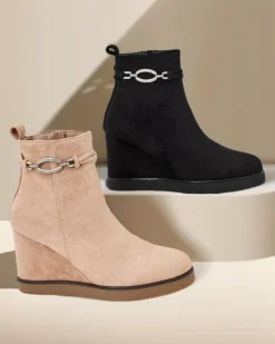 Royalfashion Botki damskie na koturnie Nerri