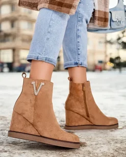 Royalfashion Botki damskie na koturnie Nerias