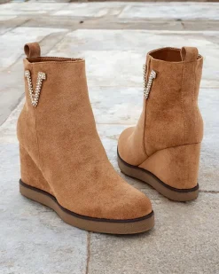 Royalfashion Botki damskie na koturnie Nerias