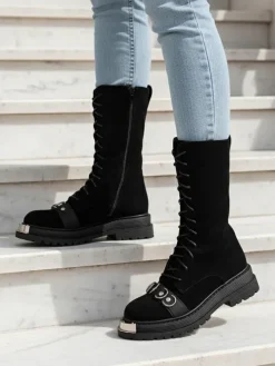 Royalfashion Botki damskie sznurowane Werces