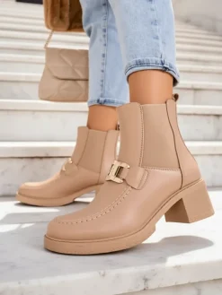 Royalfashion Botki damskie na niskim słupku Ewios