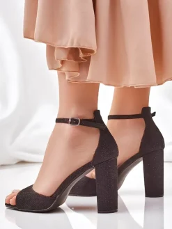 Royalfashion Brokatowe damskie sandały Roka