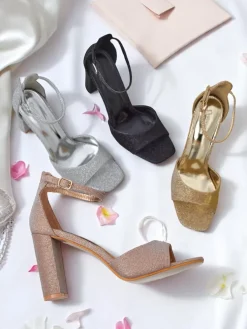 Royalfashion Brokatowe damskie sandały Roka