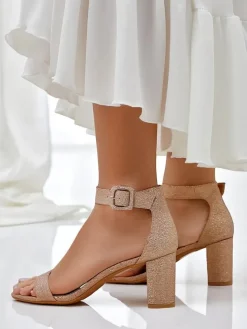 Royalfashion Brokatowe damskie sandały Montrea