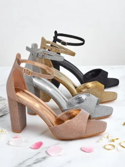 Royalfashion Brokatowe damskie sandały Roka