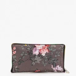 Royalfashion Brązowa zakupowa torba w kwiaty składana w portfel