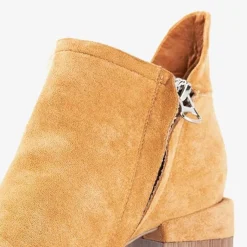 Royalfashion Brązowe damskie botki na słupku Jeneuer