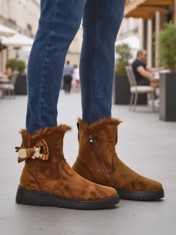 Royalfashion Buty a'la śniegowce damskie z kokardką Kiebbi