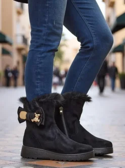 Royalfashion Buty a'la śniegowce damskie z kokardką Kiebbi