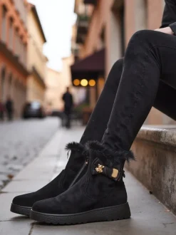 Royalfashion Buty a'la śniegowce damskie z kokardką Kiebbi