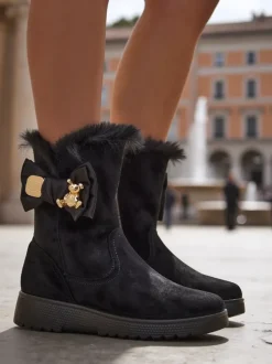 Royalfashion Buty a'la śniegowce damskie z kokardką Kiebbi