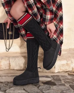 Royalfashion Buty a'la śniegowce damskie z cholewką a'la skarpeta Kokumi