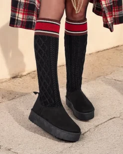 Royalfashion Buty a'la śniegowce damskie z cholewką a'la skarpeta Kokumi