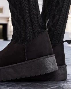 Royalfashion Buty a'la śniegowce damskie z cholewką a'la skarpeta Kokumi